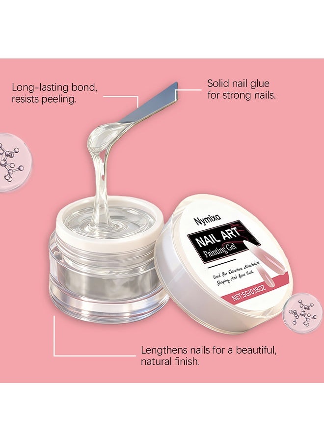 Nymixa Transparent nail glue. Easy to apply and operate. Natural and quick to dry. Transparent and invisible nail beauty gel 5g - Image 4